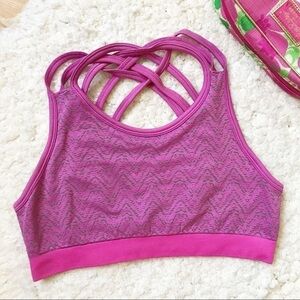 FORM FOCUS:Pink Criss-Cross Detailed Back Bra M/L